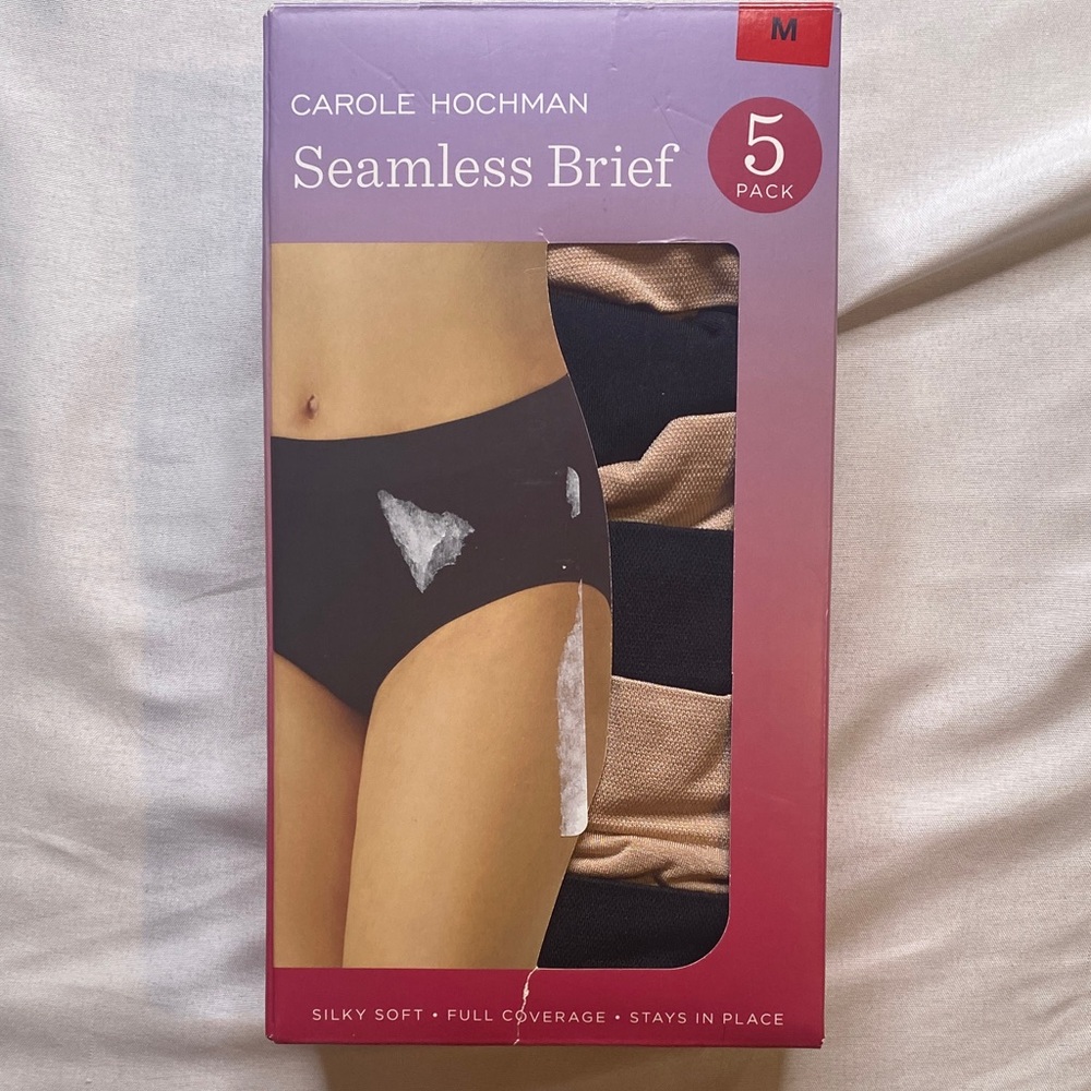 Carole Hochman Seamless Brief 5-Pack in Black‎ and Tan